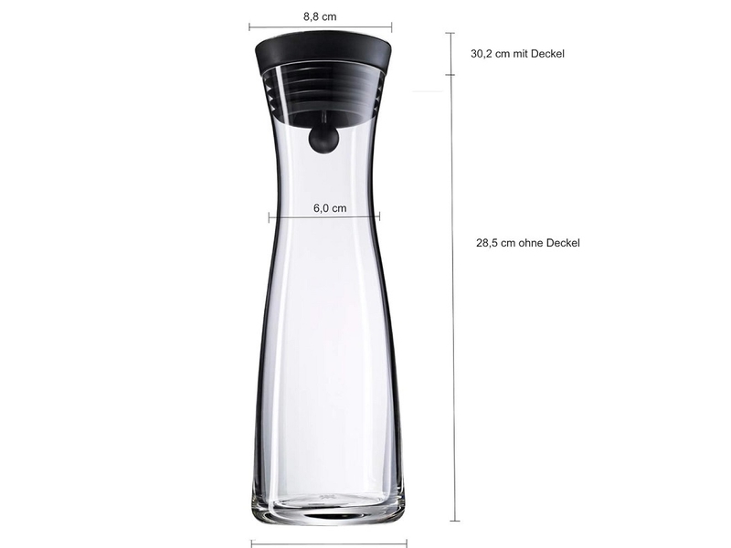  Carafe à eau, 1.2 l, hauteur 29 cm, carafe en verre, couvercle en silicone  - Conforama B