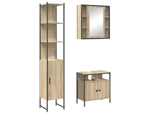 Ensemble de mobilier de salle de bain 3 pc chêne sonoma cf64369