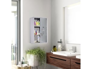Armadietto médicinali 50x30x18cm cassetta mobile bagno primo soccorso in acciaio inox con serratura