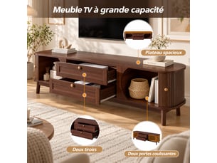Meuble tv coloris marron 170 cm <strong></strong> <strong></strong>