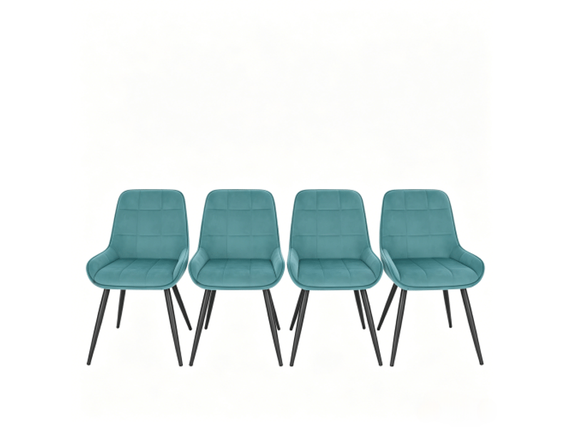  Chaises de bureau élégantes et fonctionnelles – ensemble salon-salle à manger 4 pièces, sièges rembourrés hauts  - Conforama A