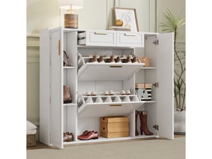 Meuble à chaussures 10 paire(s)  <strong>MEULVA</strong>  <strong></strong> coloris blanc