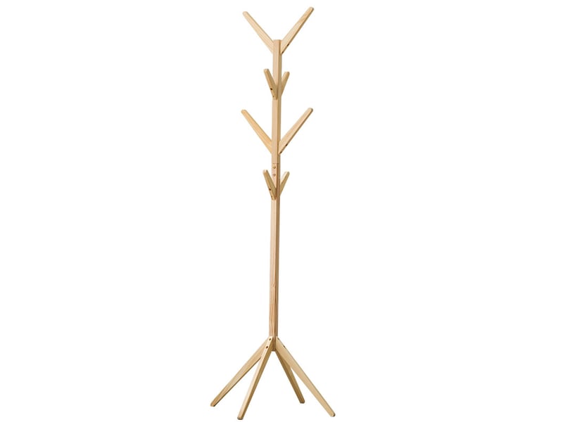 Porte-manteau sur pied - avec patères en forme de branches et base stable - support multifonction - en bambou naturel - 45 x 175 cm  - Conforama A