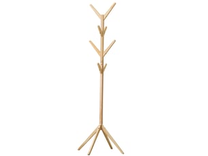 Porte-manteau sur pied - avec patères en forme de branches et base stable - support multifonction - en bambou naturel - 45 x 175 cm