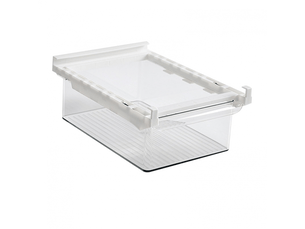 Organiseur de tiroir de réfrigérateur en pet transparent, organiseur de réfrigérateur, bac coulissant, support d'étagère, boîte de rangement