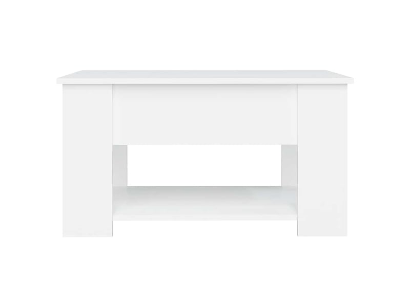  Table basse | table d'appoint salon blanc 79x49x41 cm bois d'ingénierie shl1317  - Conforama E