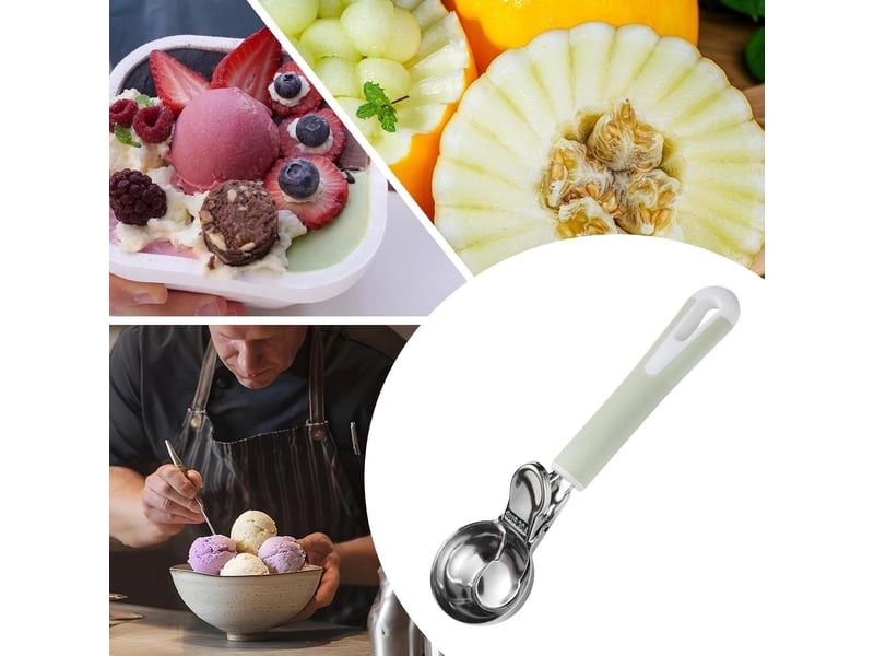 Cuillère à glace - acier inoxydable anti-adhésif résistant au gel,forme boule pour cuisines pâtisseries desserts préparation de boulettes pâte - Conforama C