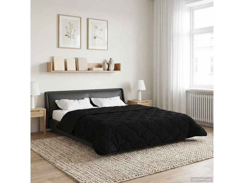  Duvet - couette complet toute l'année matelassé noir 200 x 220 cm  - Conforama D