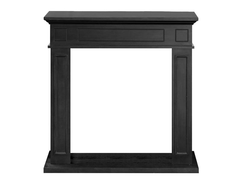  Jefferson - cadre de cheminée 89,5 x 90,5 x 28 cm, revêtement décoratif en mdf noir  - Conforama A