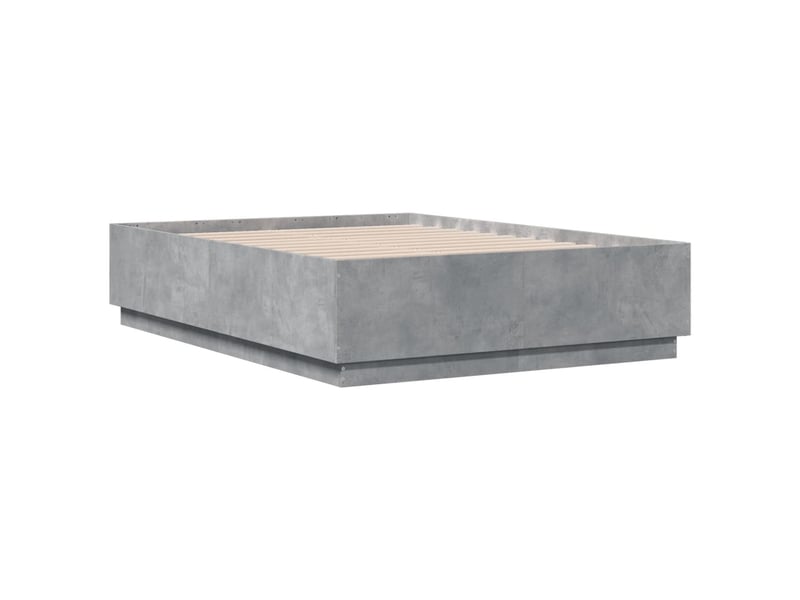  Lit double- lit adulte -  cadre de lit sans matelas gris béton 135x190 cm  - Conforama B