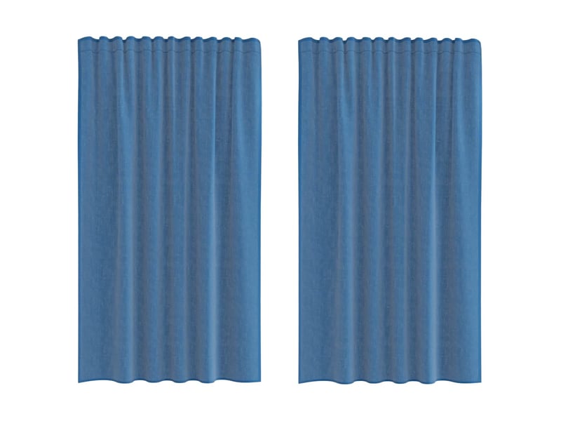 Lot de 2 rideaux en voile, voilages avec passe-tringles bleu royal cf44463 - Conforama A