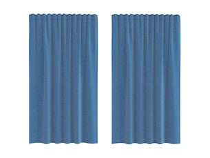 Lot de 2 rideaux en voile, voilages avec passe-tringles bleu royal cf44463