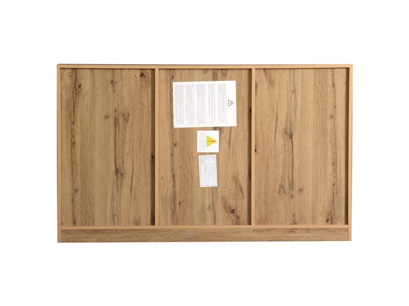  Buffet 135x40x81 cm, meuble de rangement cuisine avec 3 portes et 3 tiroirs, bois naturel  - Conforama R