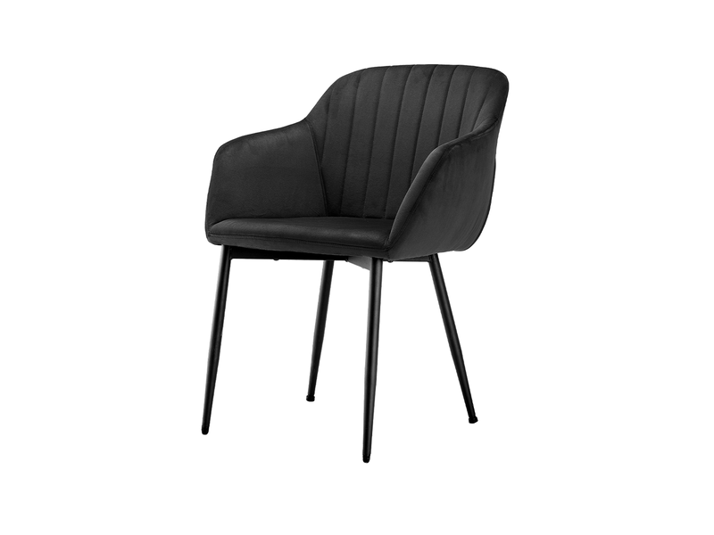  Lot de 2 chaises de salle à manger goeurvant 711 en velours et pieds en métal - noir JOD00711AAB-2 - Conforama R