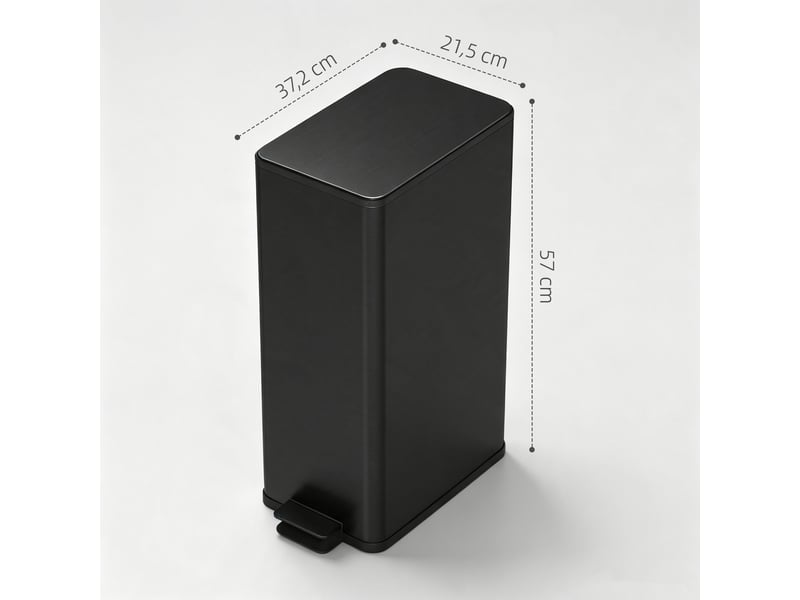  Poubelle de cuisine 20l - poubelle à pédale compartiment seau amovible - acier inox. Noir  - Conforama C
