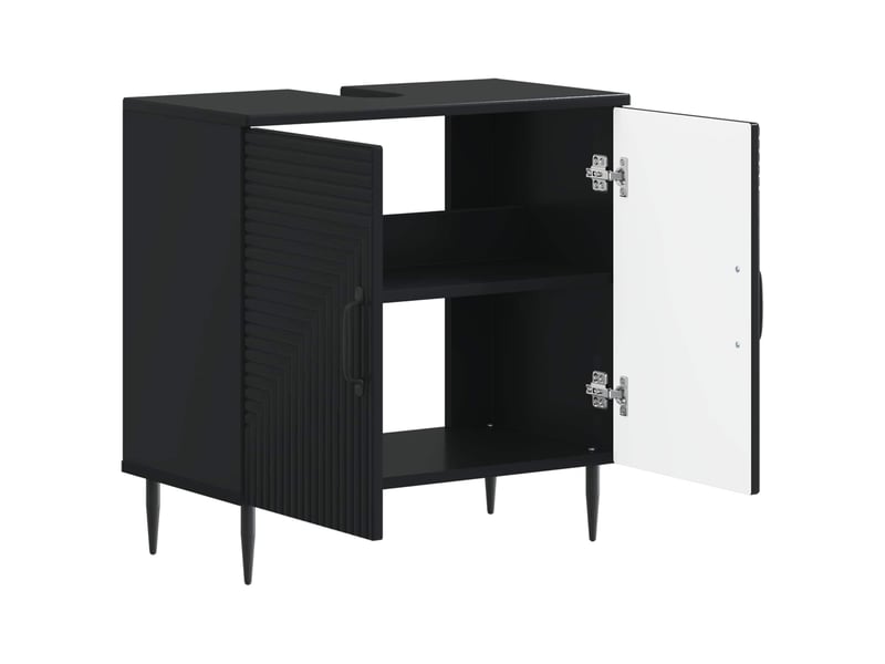 Meuble sous lavabo de salle de bain haarlem noir cf64896 - Conforama C