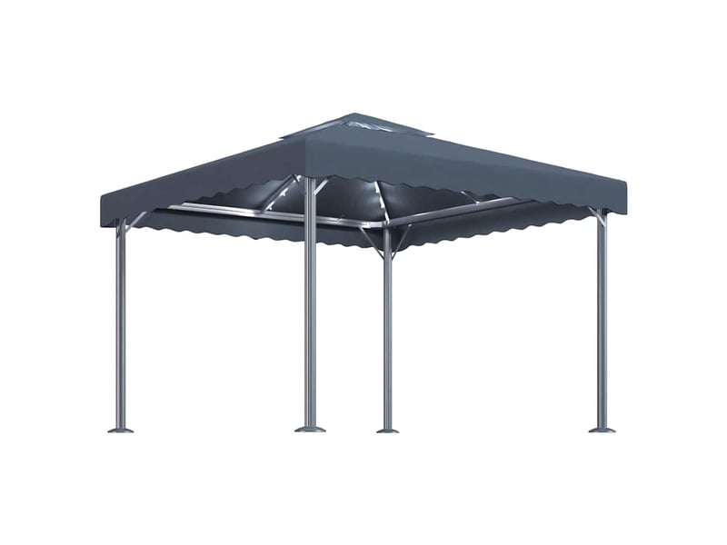  Tonnelle avec guirlande lumineuse led 300x300 cm anthracite cf62472  - Conforama A