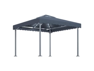 Tonnelle avec guirlande lumineuse led 300x300 cm anthracite cf62472