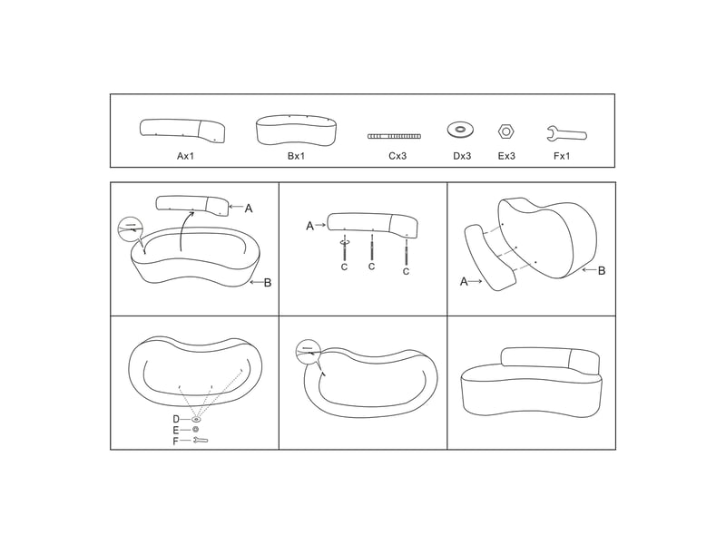  Canapé fixe 2 places dadato, motifs géométriques, 93x45x178h cm beige Dadato - Conforama C