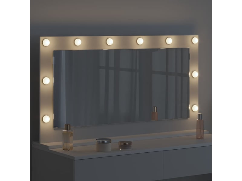 Miroir de vanité, miroir de coiffeuse blanc 100 x 55 x 18 cm verre et bois composite cf62736 - Conforama C