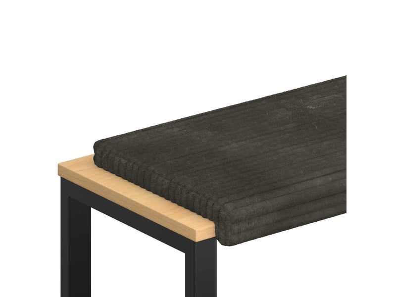 Coussin de banc, coussin d'assise, coussin de canapé velours côtelé en peluche anthracite cf53865 - Conforama A