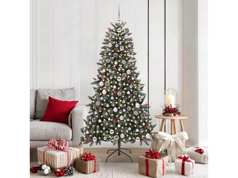  Sapin de noël - arbre de noël artificiel vert 180 cm pvc, plastique et acier  - Conforama B