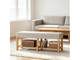 Banc 2 place(s) coloris beige <strong>BEAOK</strong> <strong></strong> - 120 cm