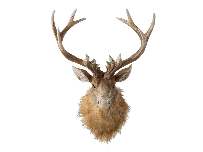  Trophée mural tête de renne ketty 48cm marron  - Conforama A