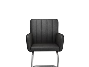 Lot de 4 chaises de salle à manger en polyuréthane noir avec pieds métalliques en z