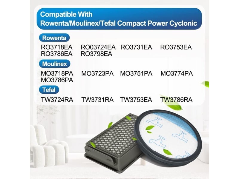  Filtre hepa compatible rowentamoulinextefal – pour aspirateurs compact power cyclonic, remplacement zr005901.  - Conforama B