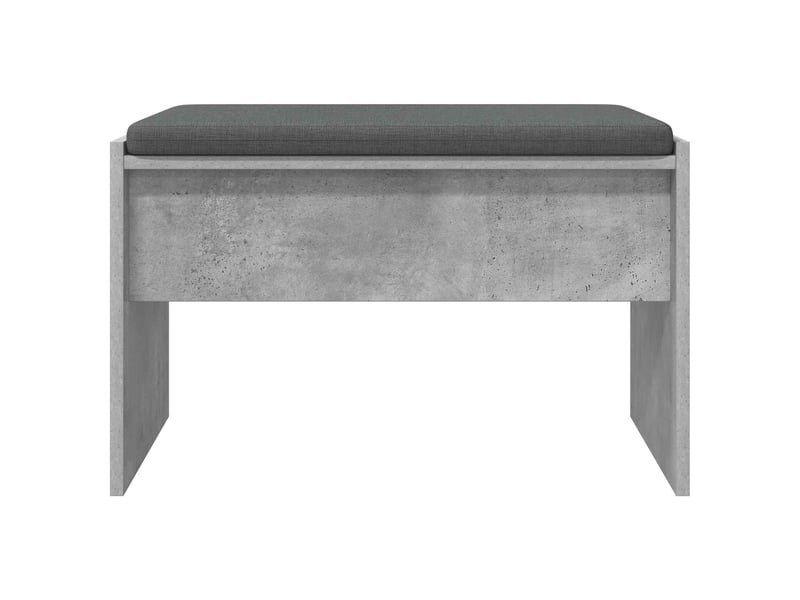  Banc d'entrée, banc interieur avec coussin gris béton 63x38x40 cm  - Conforama E