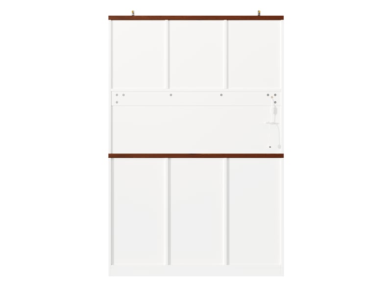  Colonne de cuisine avec rangement, étagères réglables et led rgb en mdf 120×40×180 cm blanc  - Conforama D