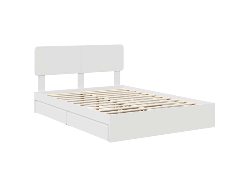 Lit double- lit adulte - lit de rangement réglable blanc 140 x 200 cm bois d'ingénierie - Conforama C