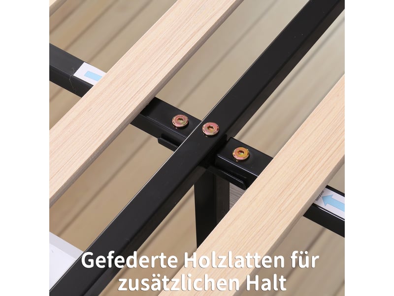 Lit capitonné 160x200 en velours noir avec sommier à lattes et 2 tiroirs de rangement, tête de lit confortable pour chambre adulte - Conforama R