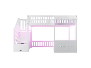 Lit mezzanine 90x200 cm MAISONORA   coloris blanc