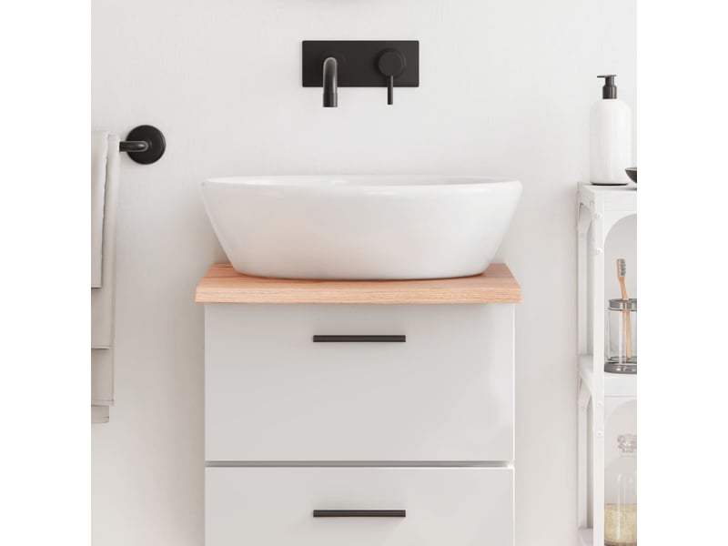 Comptoir de salle de bain, plan de travail marron clair 40x50x2 cm bois traité cf65824 - Conforama B