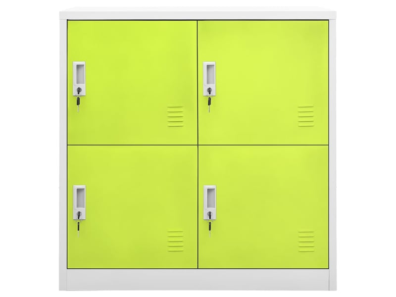  Armoire à casier, rangement de bureau gris clair et vert 90x45x92,5 cm acier shl4002  - Conforama A