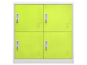 Armoire à casier, rangement de bureau gris clair et vert 90x45x92,5 cm acier shl4002