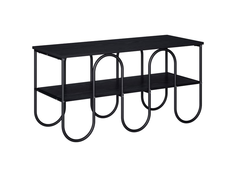  Meuble tv, table tv 100x40x50 cm chêne noir bois d'ingénierie  - Conforama A