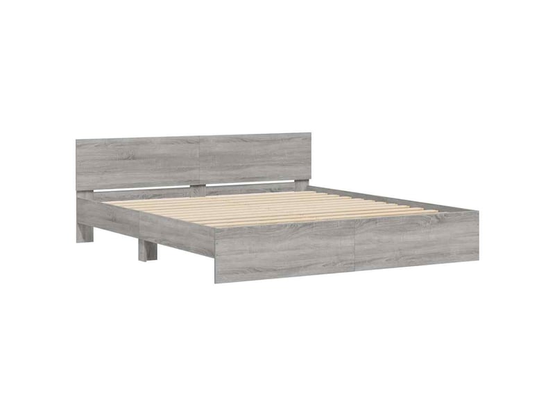  Lit double- lit adulte -  cadre de lit sans matelas sonoma gris 200x200 cm  - Conforama C