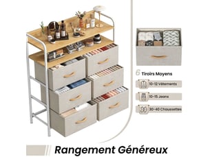 Chiffonnier 6 tiroir(s)    <strong>GENERIC HOME</strong> <strong></strong> coloris bois clair largeur 83 cm hauteur 97 cm