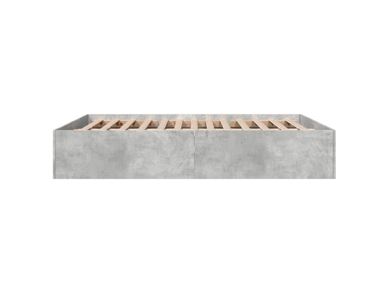 Lit double- lit adulte -  cadre de lit sans matelas gris béton 150x200 cm  - Conforama D