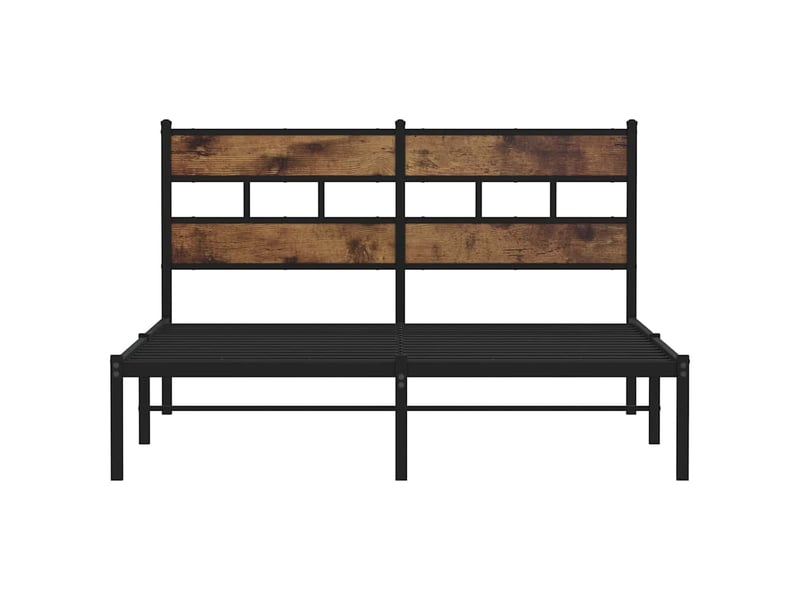  Lit double- lit adulte -  cadre de lit en métal sans matelas chêne fumé 150x200 cm  - Conforama C