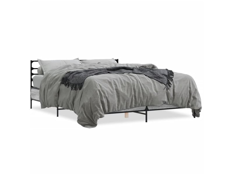  Lit double- lit adulte -  cadre de lit sans matelas sonoma gris 160x200 cm  - Conforama A