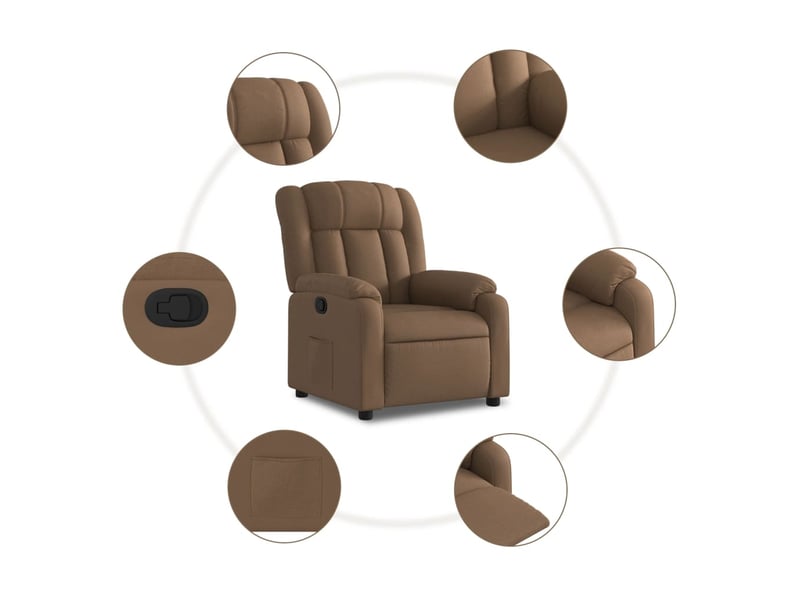  Fauteuil relax - fauteuil inclinable marron tissu  - Conforama E