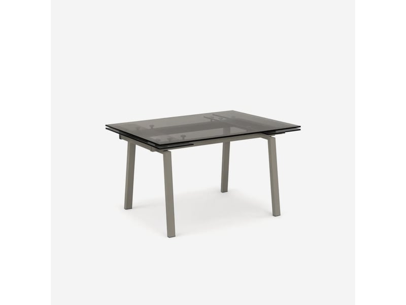  Table extensible en verre trempé 140200x80 jackson - gris tourterelle  - Conforama A