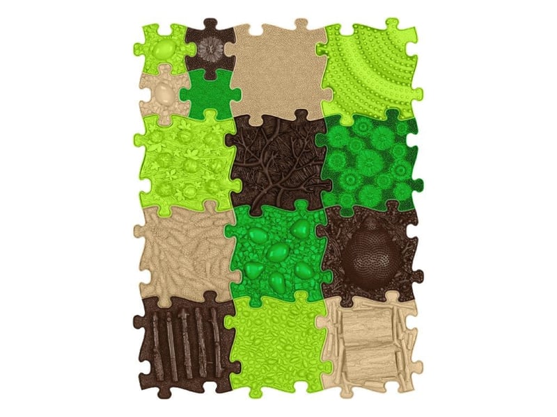  Tapis sensoriel muffik ensemble nature - 15 pièces, vert, marron, beige MFK-097 - Conforama A