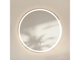 Miroir de salle de bain rond à led anti-buée argenté d60 cm