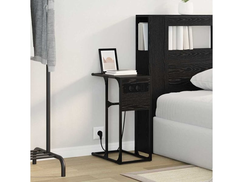  Table de chevet - cabinet de chevet - table de nuit chêne noir 41,5 x 26 x 60,5 cm  - Conforama C