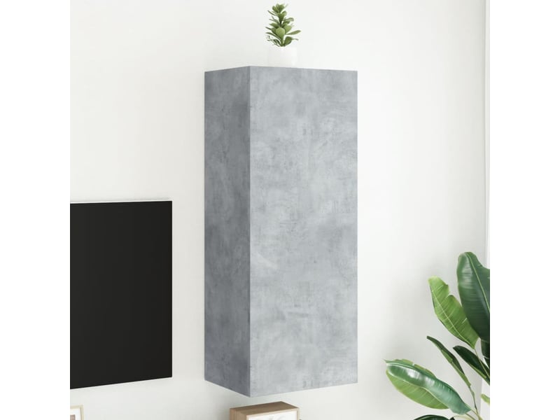  Meuble tv - banc tv - meuble de rangement mural gris béton 40,5x30x102 cm bois d'ingénierie  - Conforama B